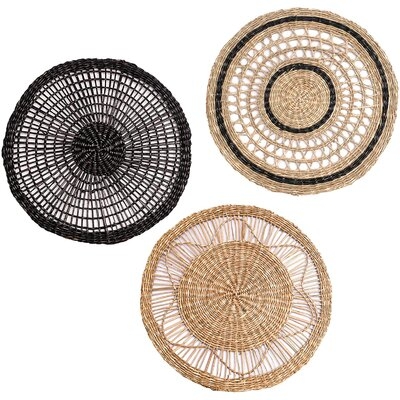 African Wall Baskets, Set of 3 - Image 0