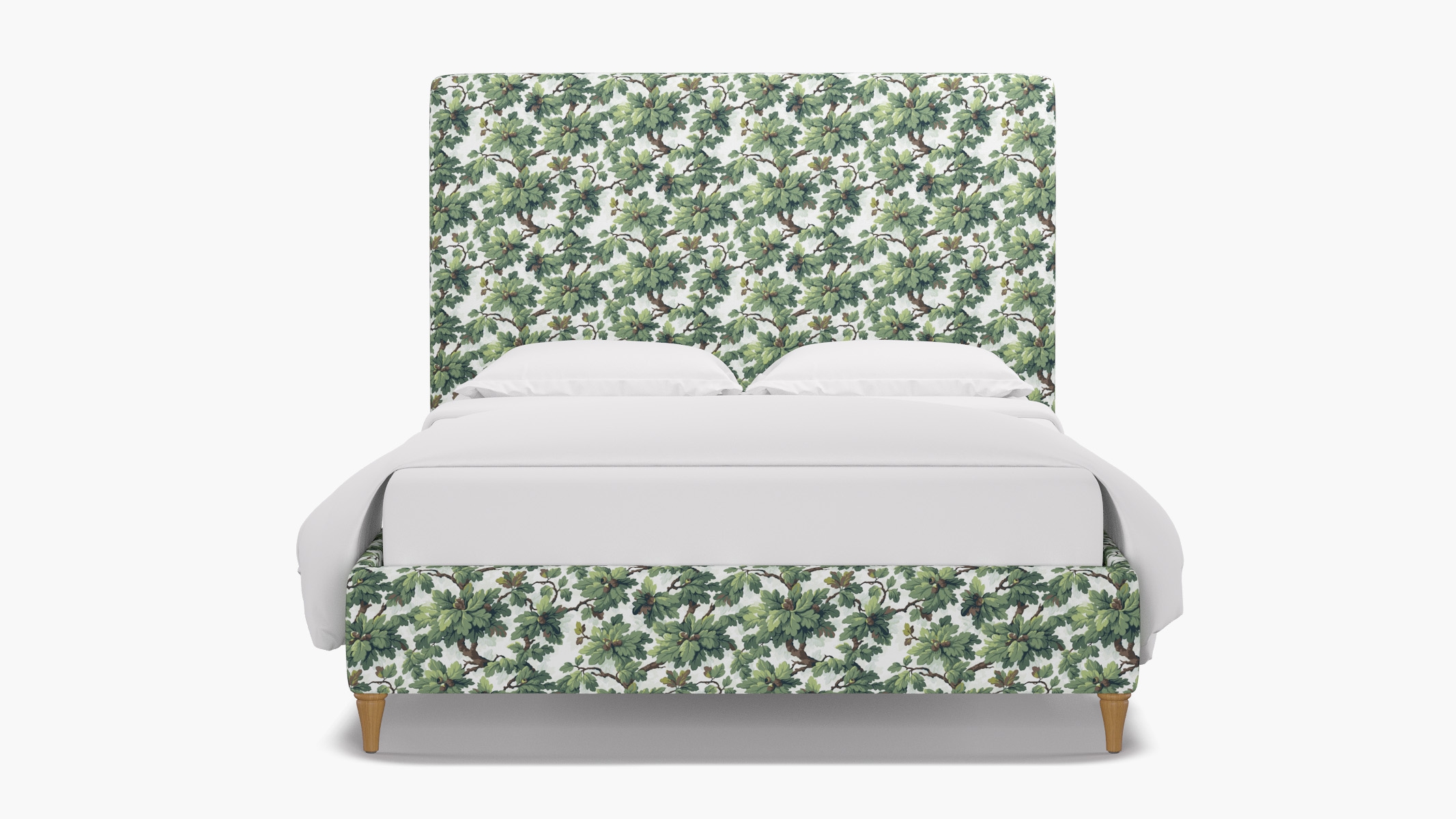 Classic Bed, Vert Woodland, Natural Decorative Tapered Leg, King - Image 0