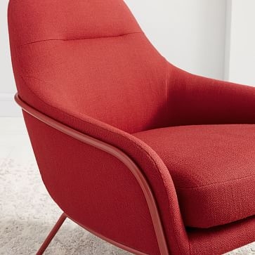 Valentina Upholstered Wireframe Chair, Twill, Red Dahlia, Powdercoat - Image 1