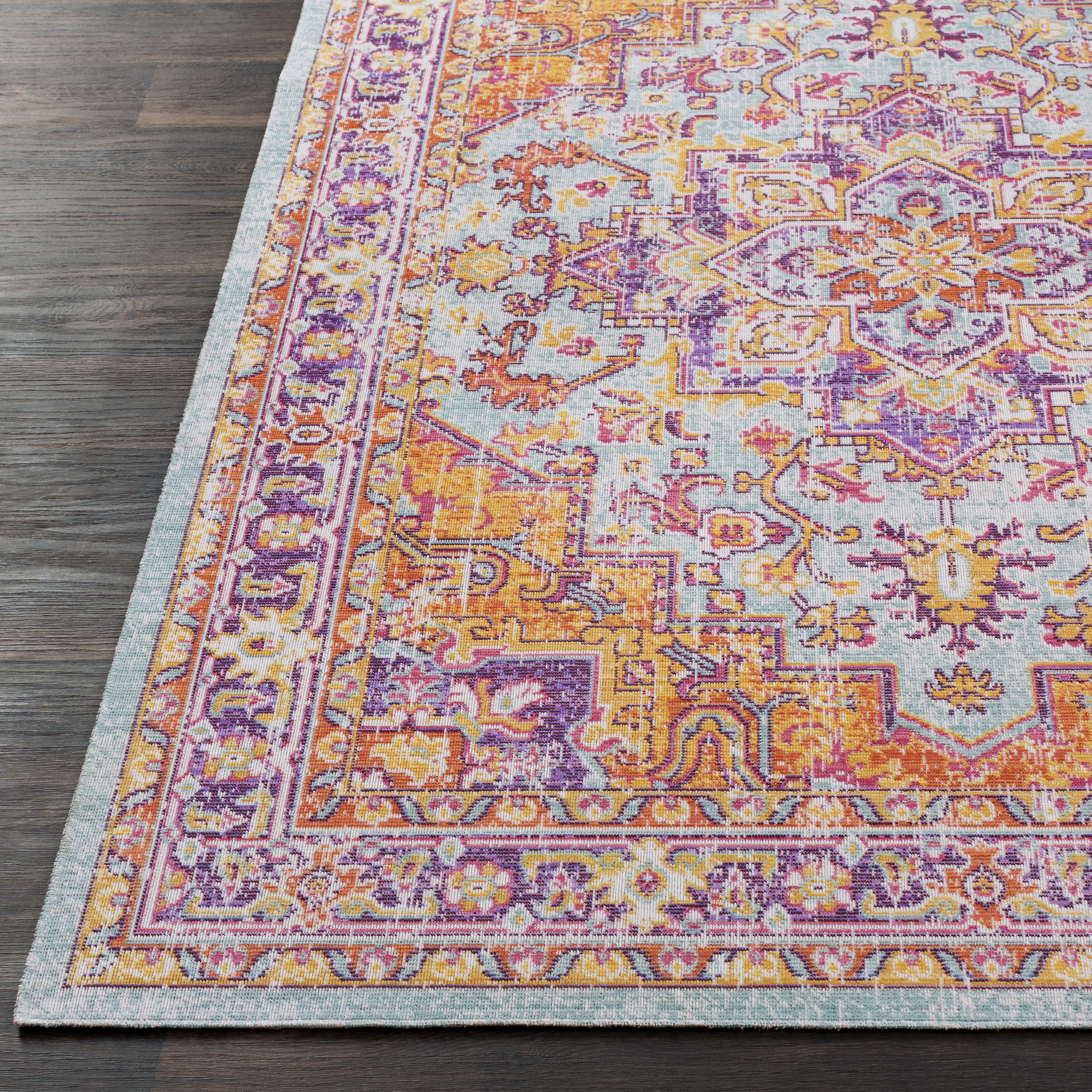 Antioch Purple Indoor 2' x 2'11" Machine Woven Rug - Image 2
