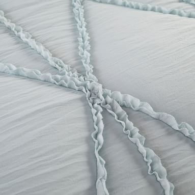 Microfiber Casual Ruffle Quilt, Standard Sham, Ice Blue - Image 1