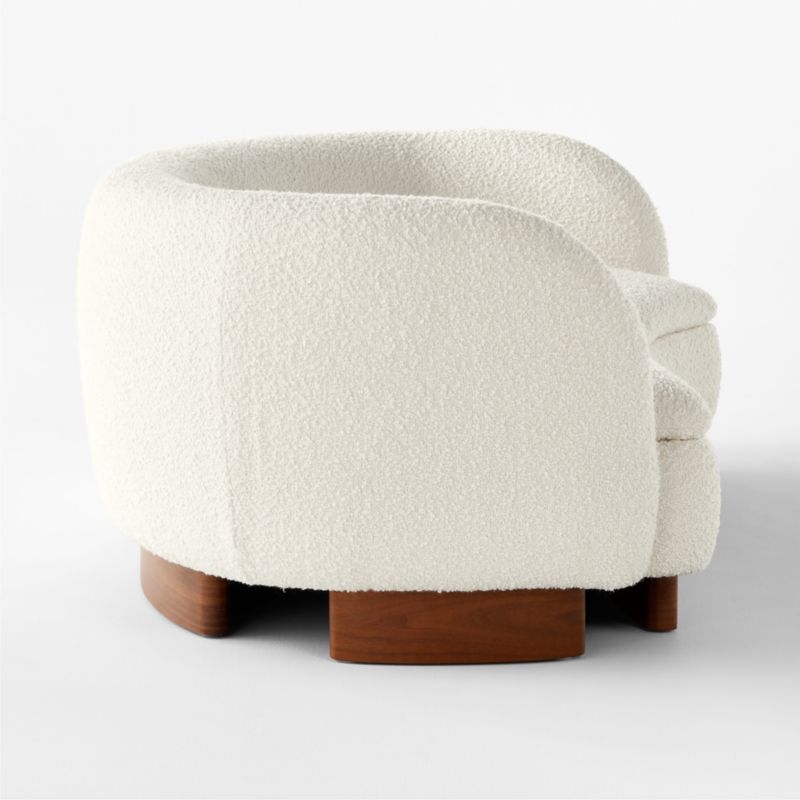 Muir 90" White Boucle Curved Sofa - Image 3