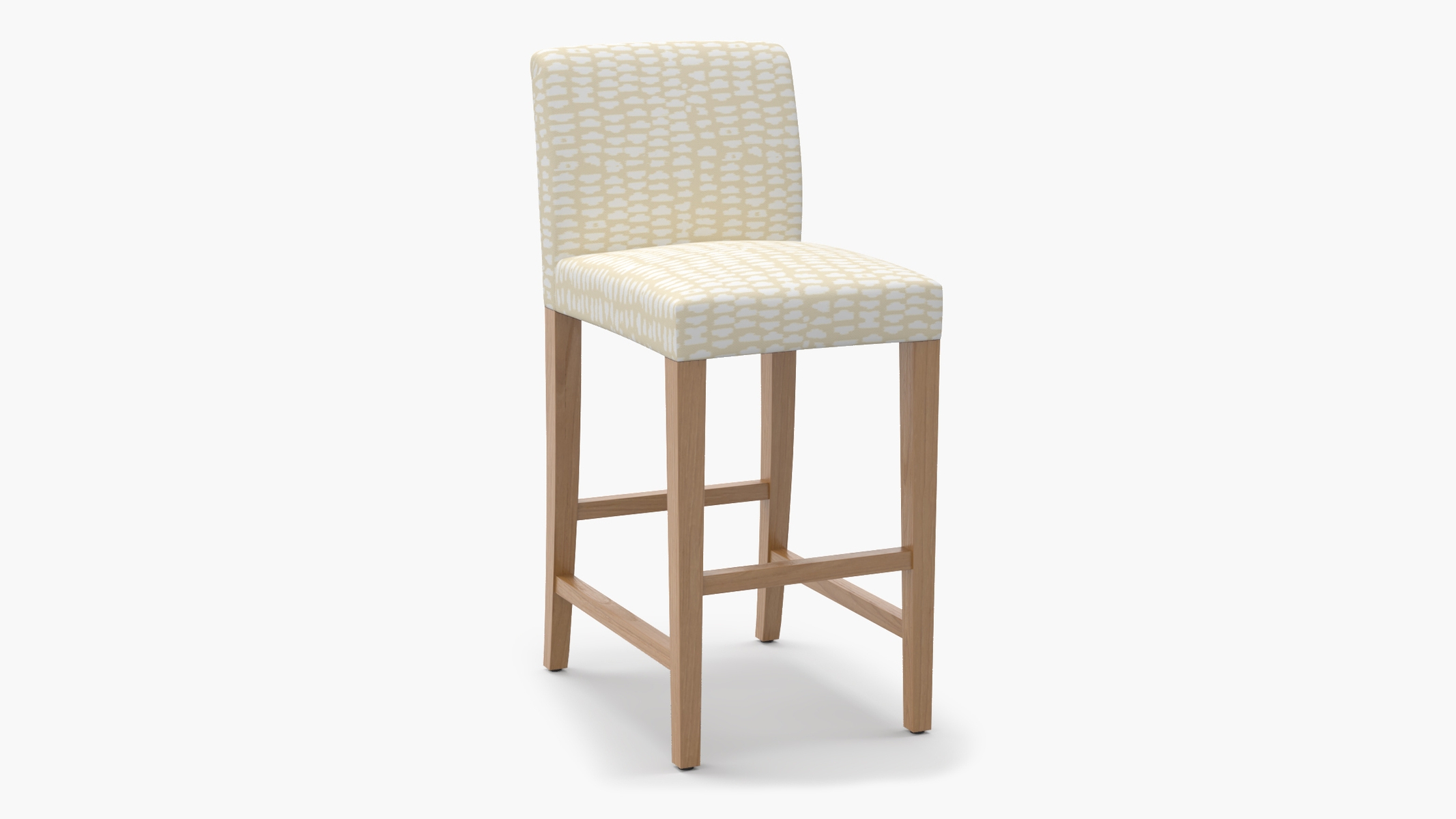 Signature Dining Bar Stool, Sand Odalisque, Natural Square Tapered Leg - Image 1