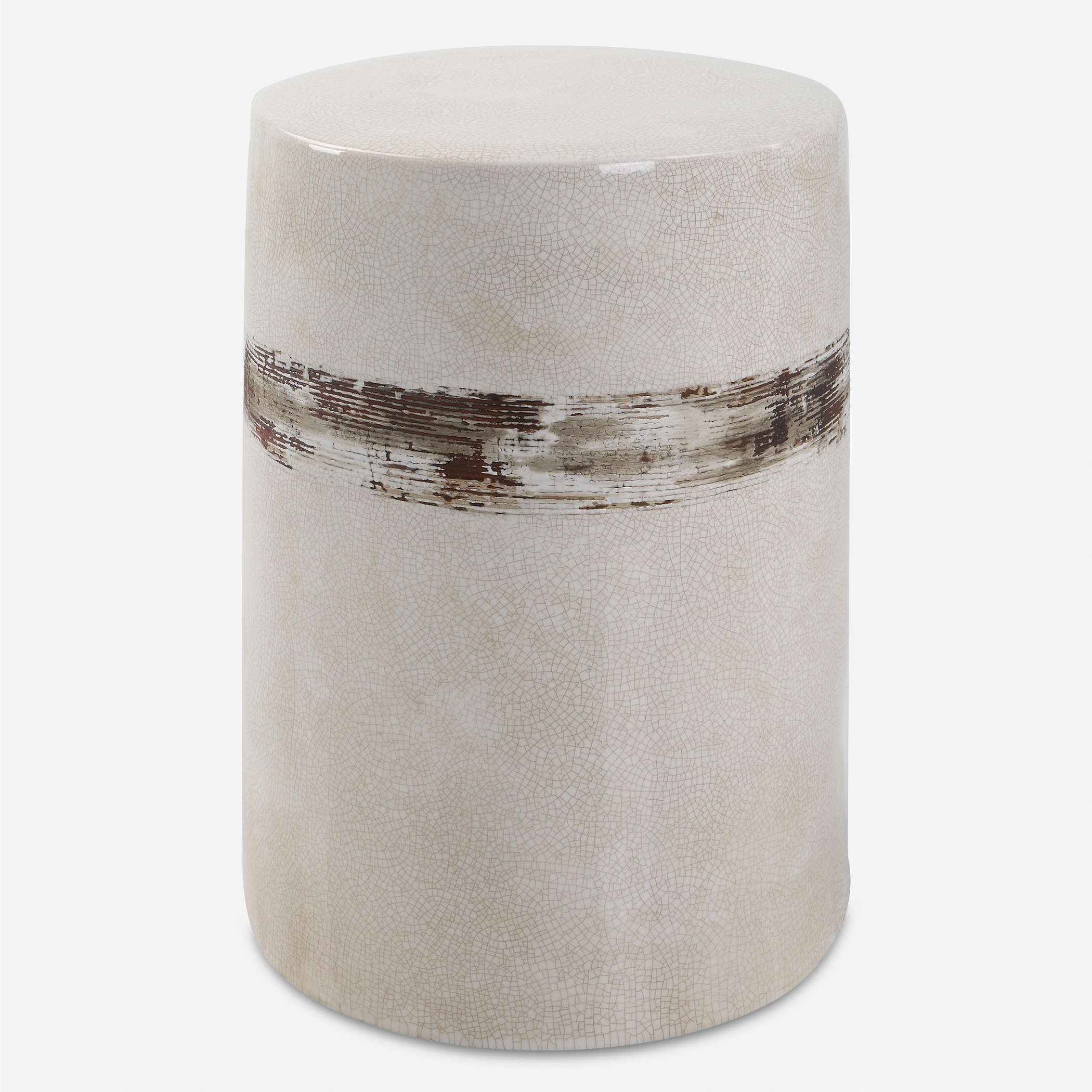 Comanche White Ceramic Garden Stool - Image 0