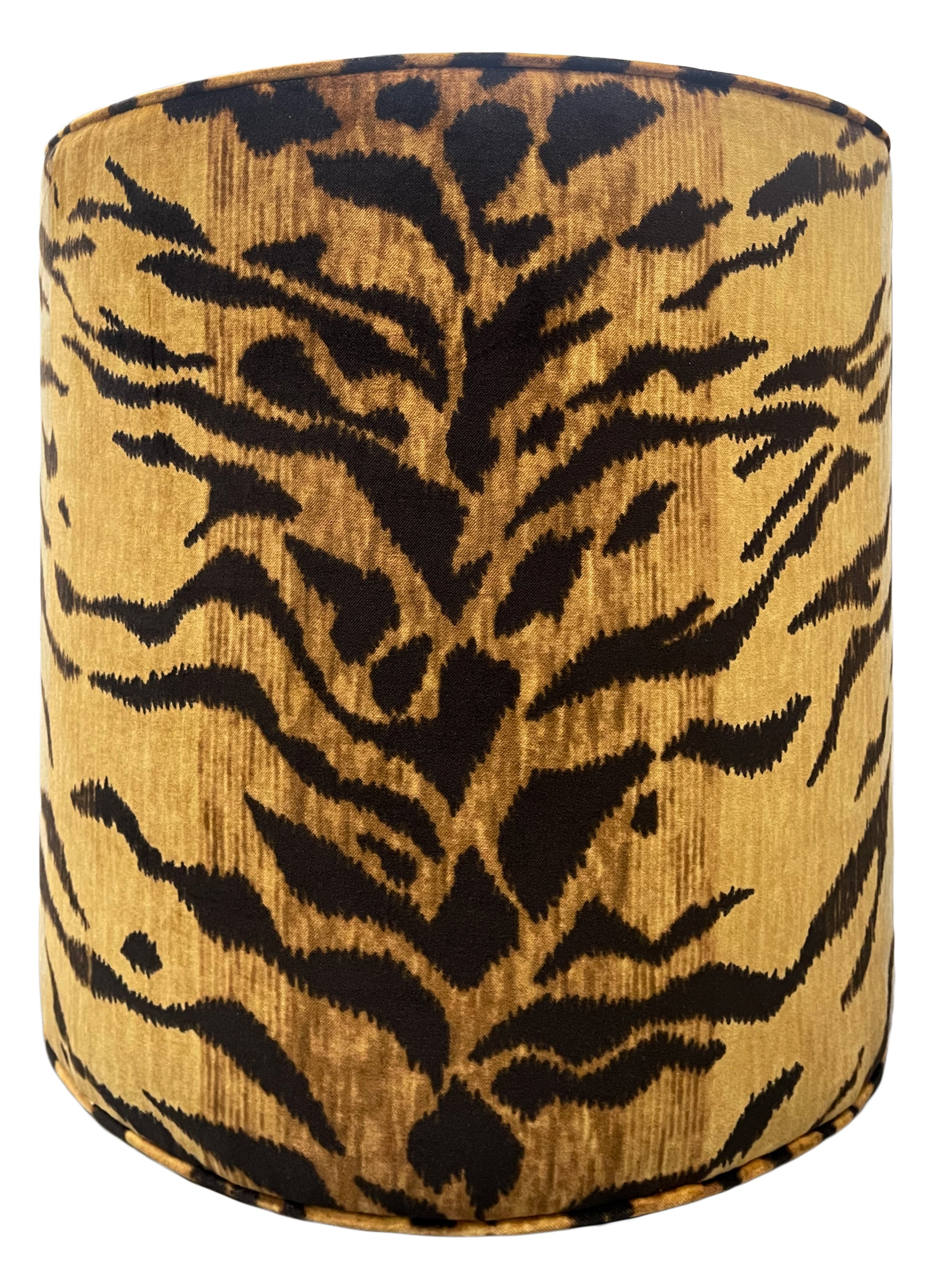 THE TIGHT ROUND OTTOMAN :: BENGAL VELVET // SAND - 17" Diameter X 19" Height - Image 1