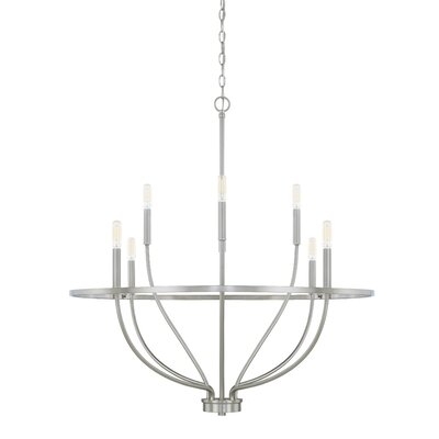 Babson 5 - Light Candle Style Wagon Wheel Chandelier - Image 0