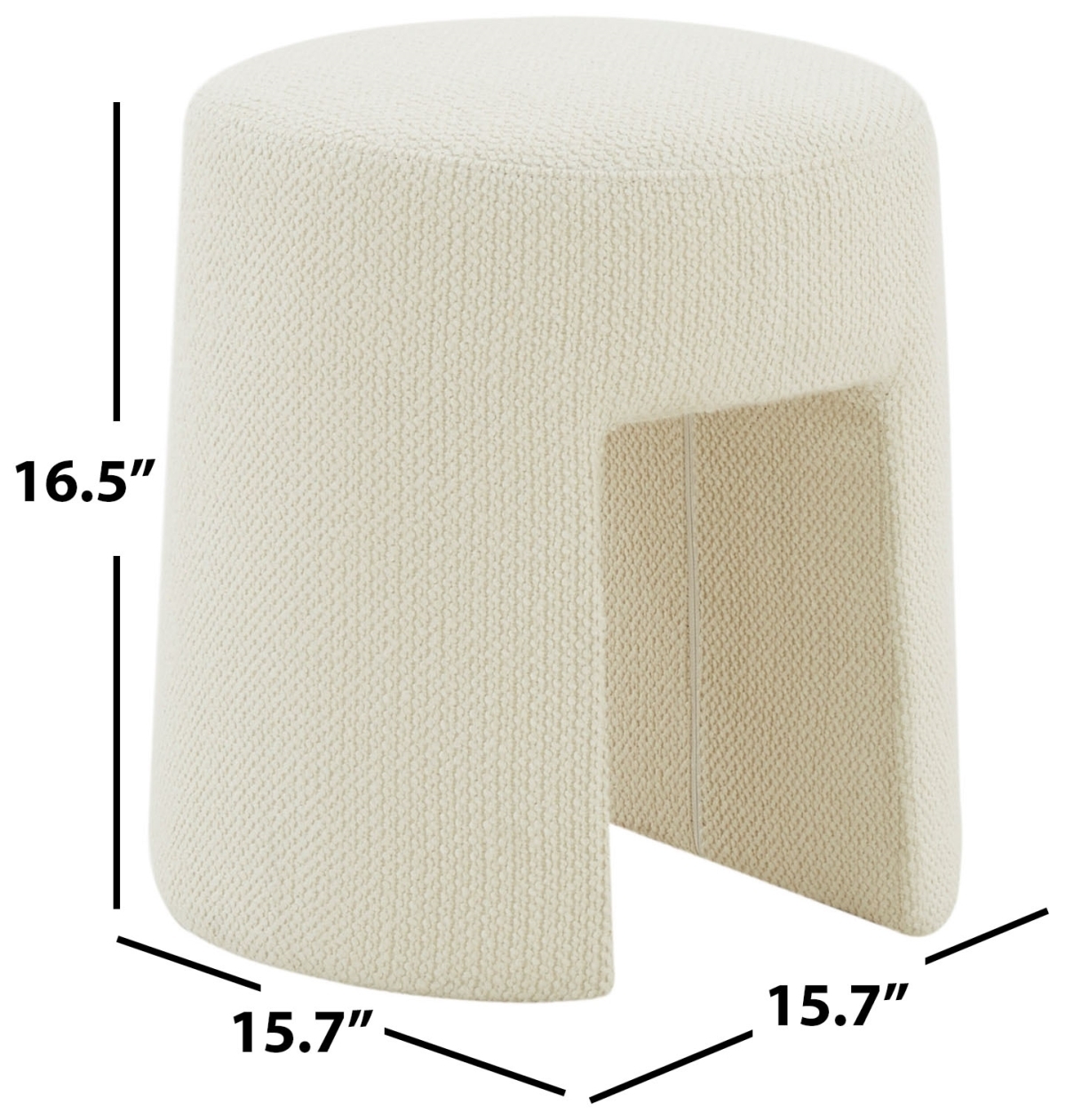 Ginny Upholstered Ottoman - Ivory - Image 4