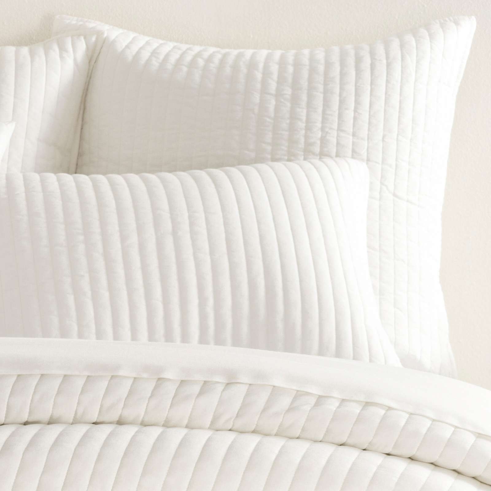 Cozy Cotton Ivory Quilted Sham - Image 0
