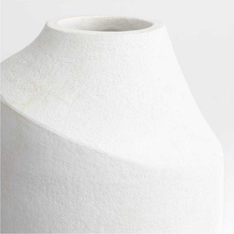 Slope White Ceramic Vase 17" - Image 5