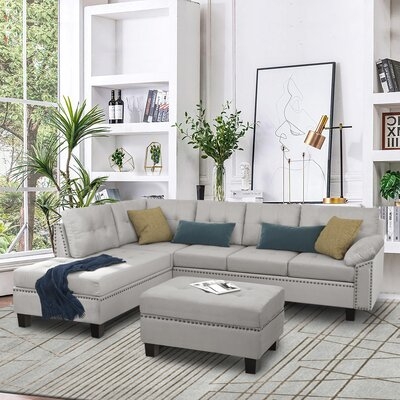 79'' Wide Left Hand Facing Corner Sectional with Ottoman - Image 0