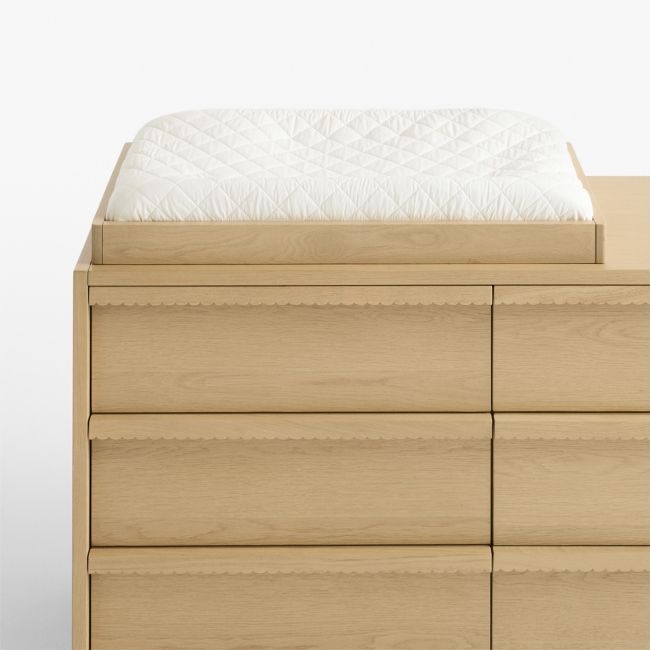 Raya Natural Oak Wood Baby Changing Table Topper - Image 0