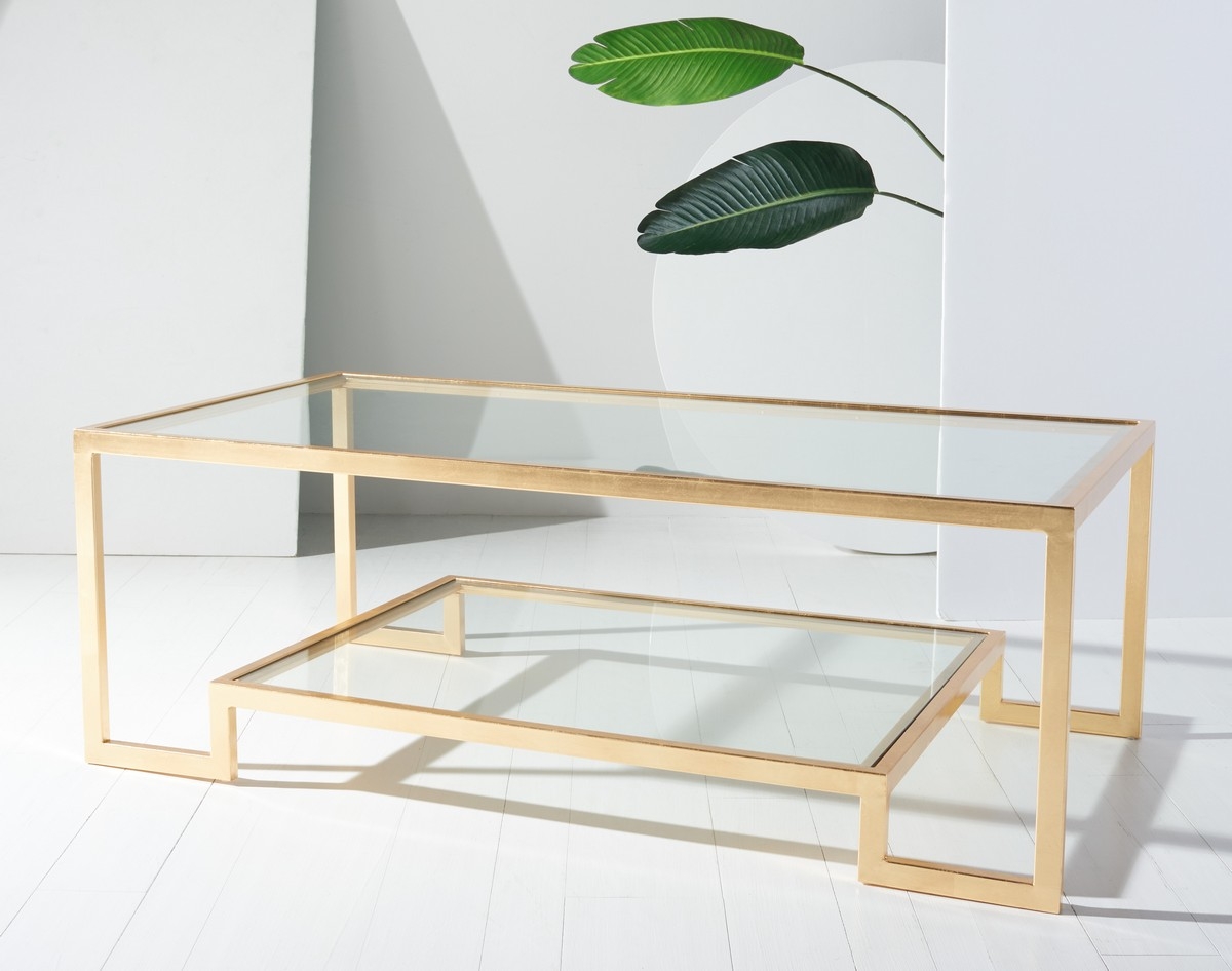 Vivian Gold Leaf Coffee Table - Gold - Safavieh - Image 1