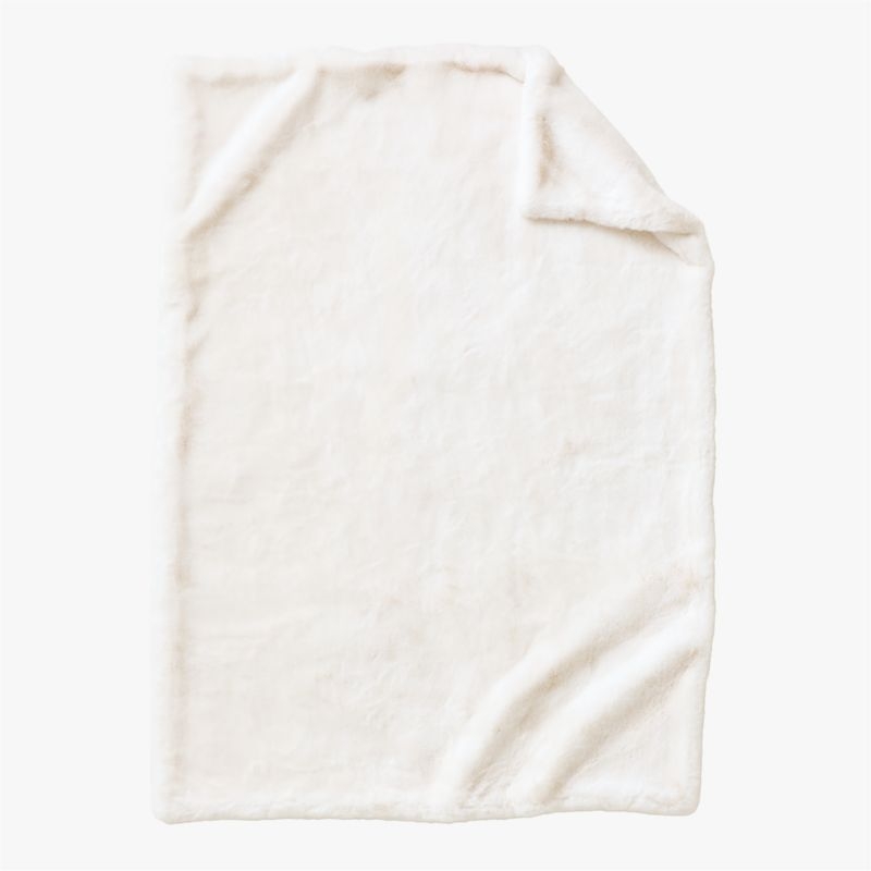 Astor Warm White Faux Fur Throw Blanket 50"x70" - Image 1