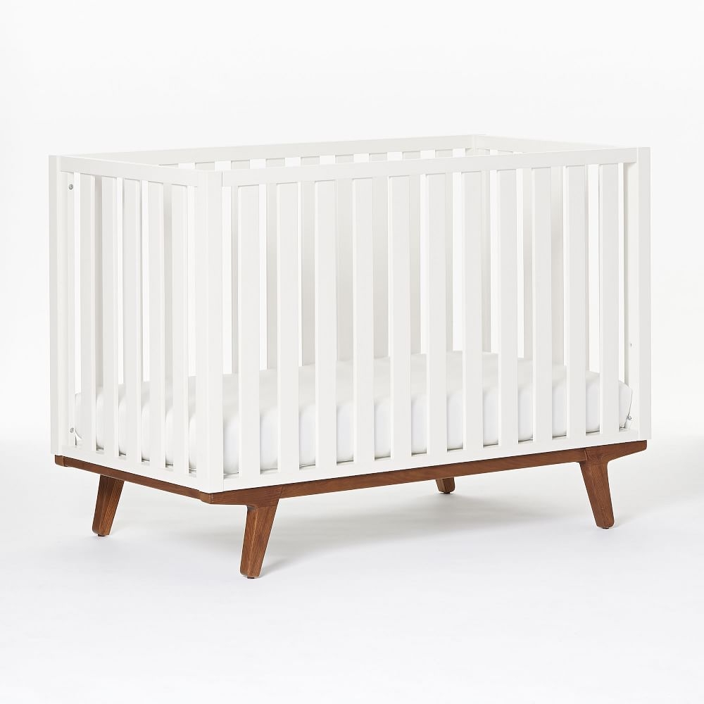 Modern Convertible Crib, White/Pecan, WE Kids - Image 0
