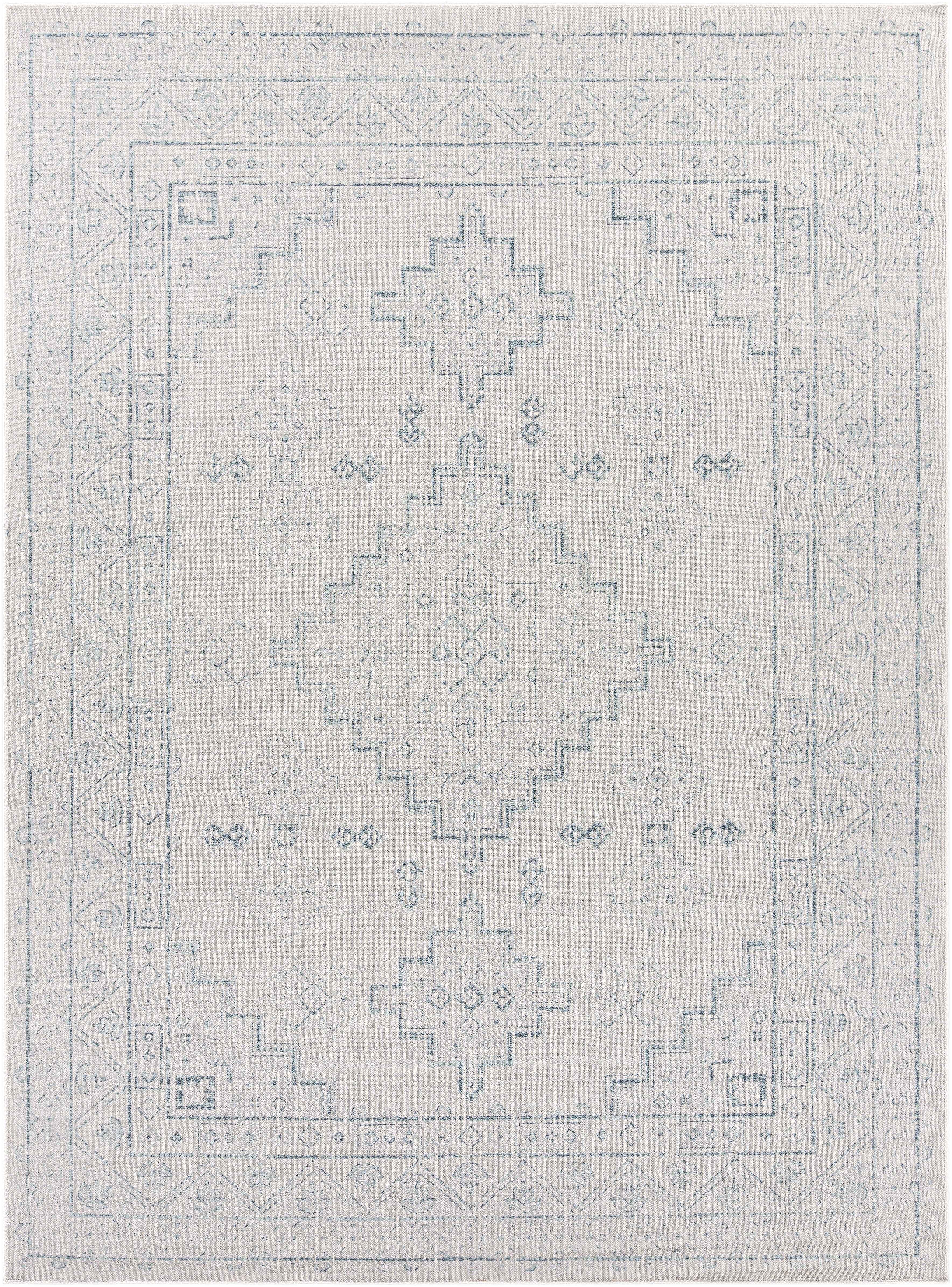 Veranda Gray Outdoor 6'7" x 9' Machine Woven Rug - Image 0
