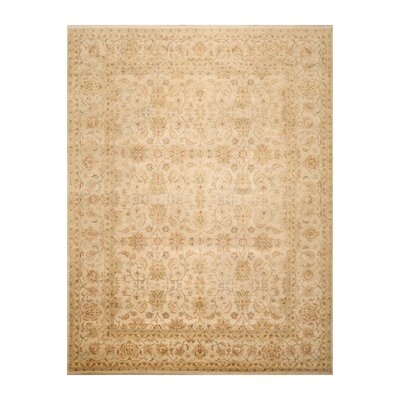 Oriental Rug Of Houston 8'10''X12' Hand Knotted Wool 150Agra Oriental Area Rug Beige, Sage Color - Image 0