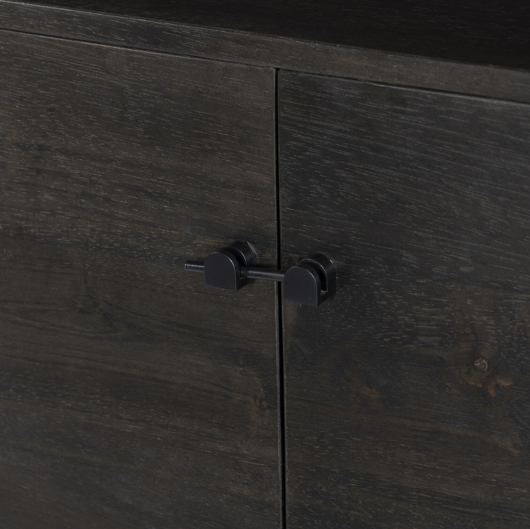 Reza Media Console - Worn Black Parawood - Image 9
