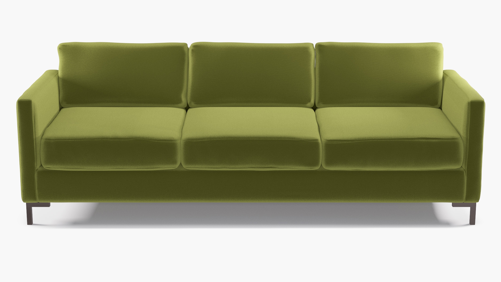 Modern Sofa, Sage Performance Velvet, Bronze L Leg - Image 0