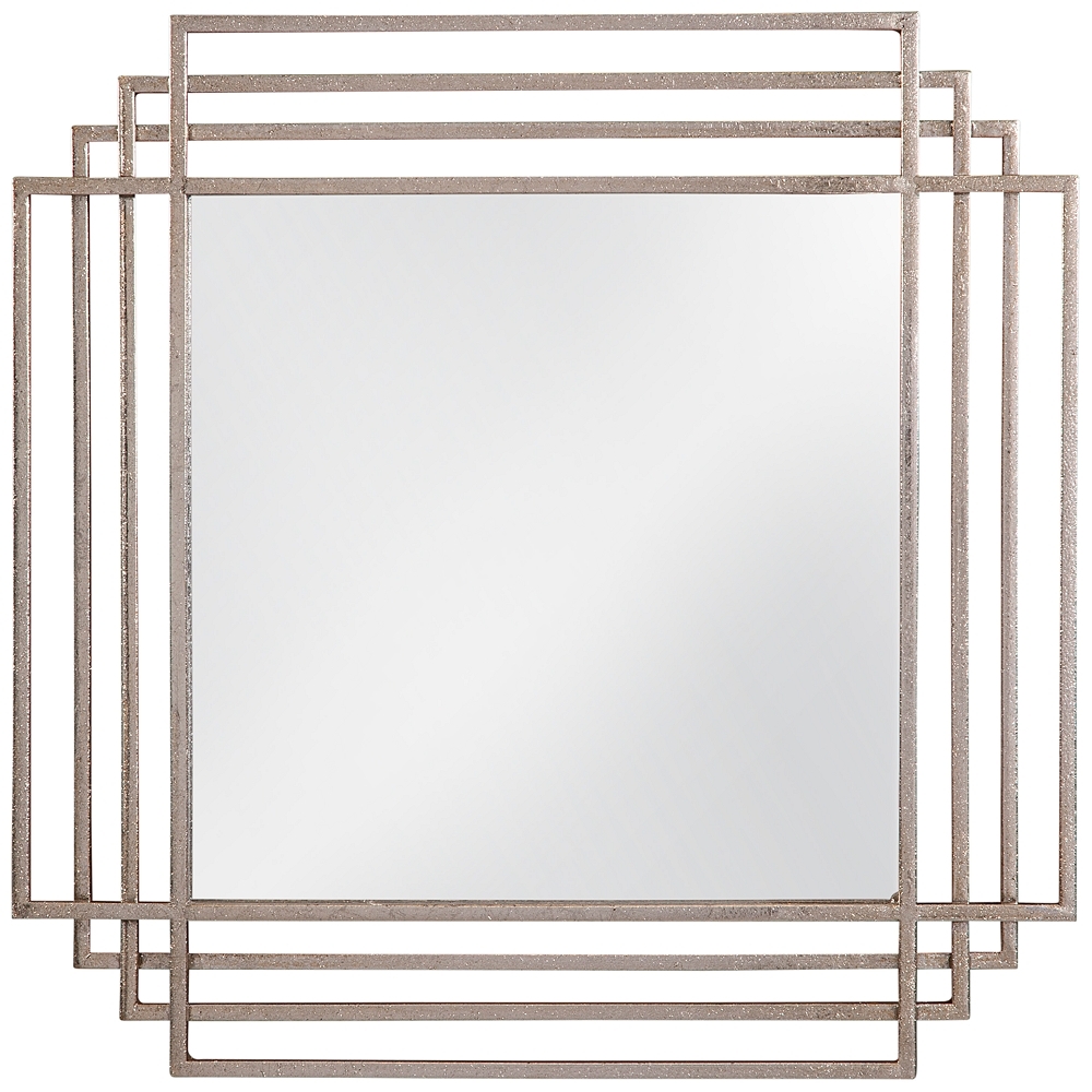 Gillis Silver Leaf Metal 24" Square Wall Mirror - Style # 403E0 - Image 0