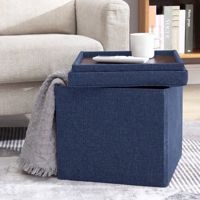 Hilsa Upholstered Ottoman - Image 0