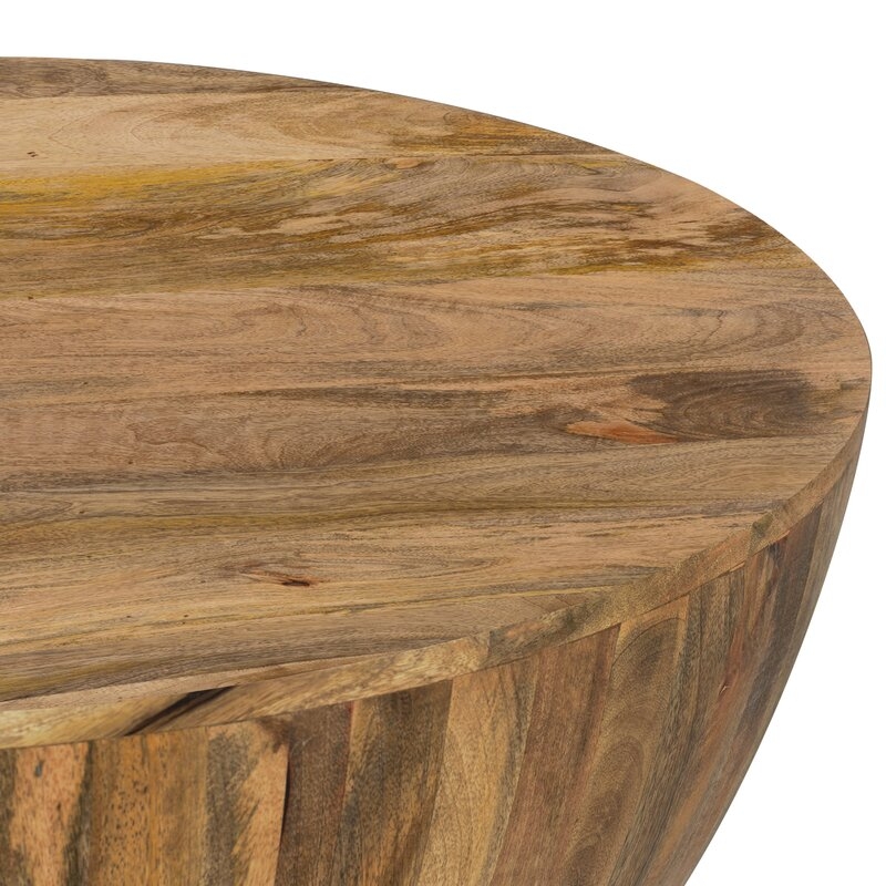 Vivienne Solid Wood Drum Coffee Table, Natural - Image 5