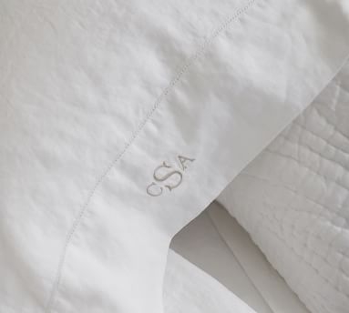 Belgian Flax Linen Pillowcases, King, Chambray, Set of 2 - Image 2