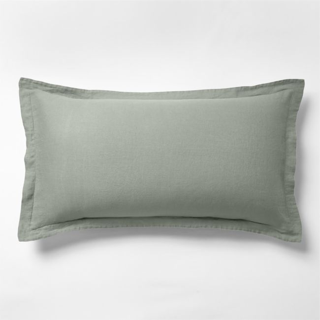 Aire Natural Hemp Shadow Sage Green King Bed Pillow Sham - Image 0