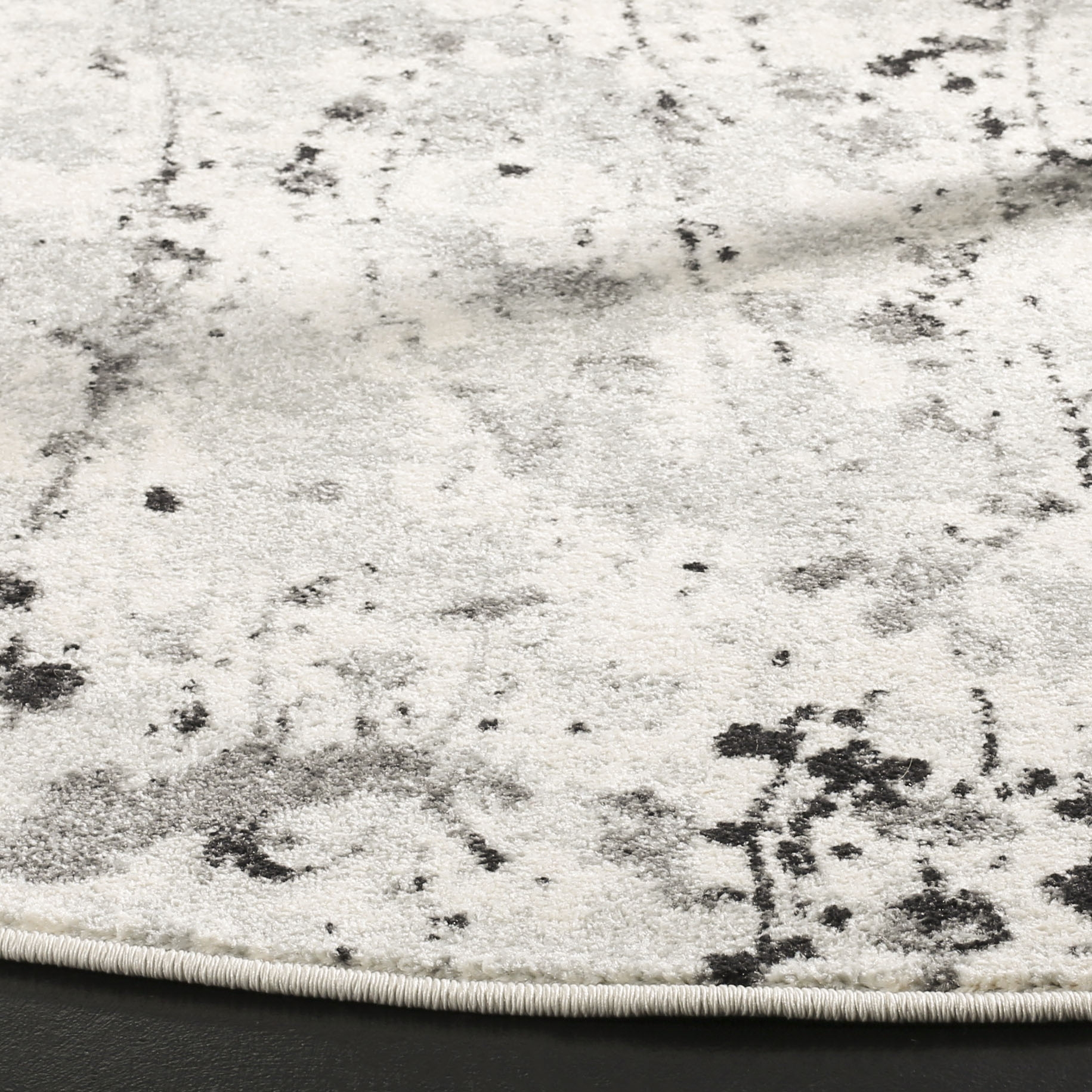 Arlo Home Woven Area Rug, EVK284F, Ivory/Grey,  6' 7" X 6' 7" Round - Image 2