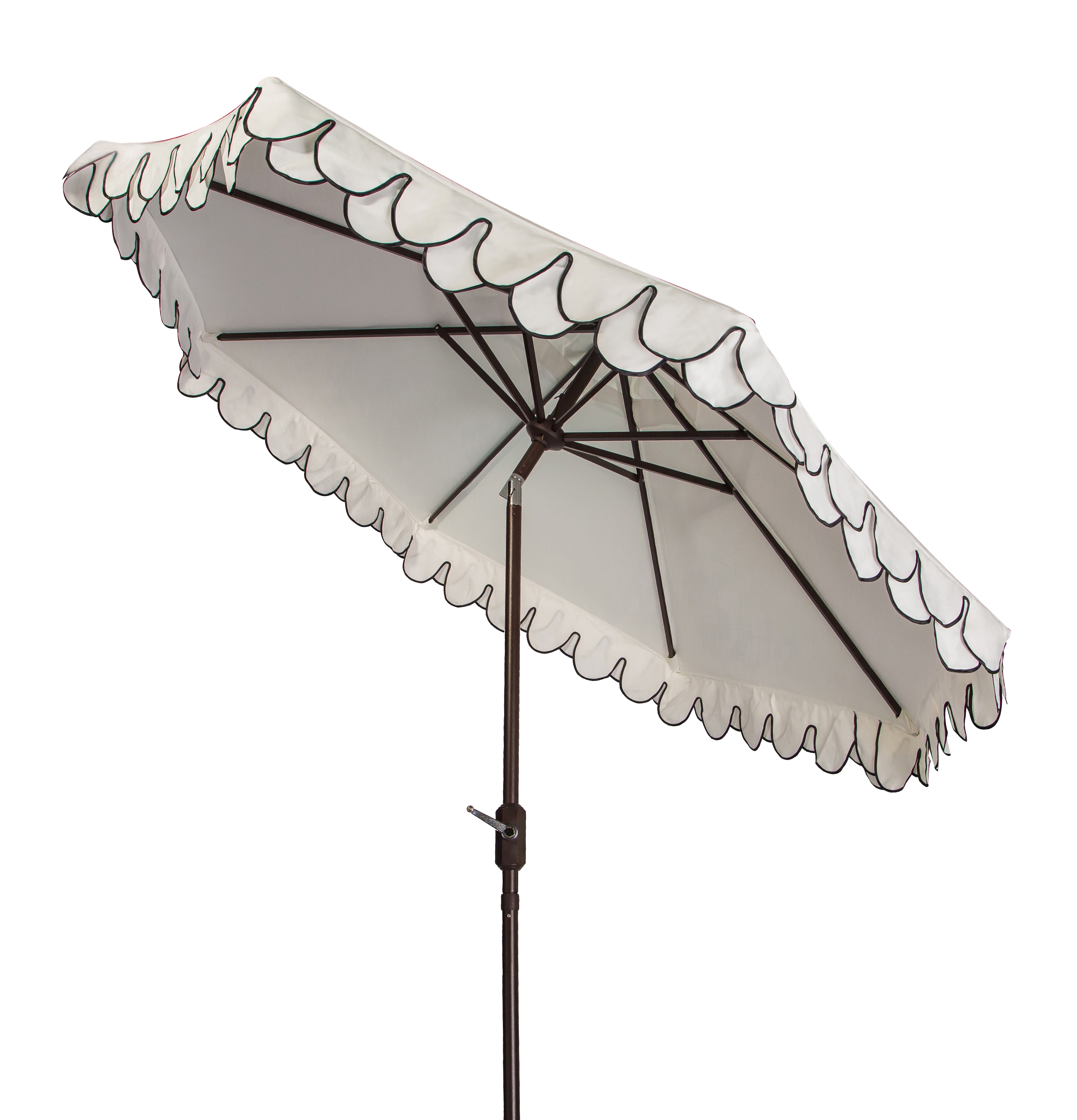 Elegant Valance 9Ft Auto Tilt Umbrella - White/Black - Arlo Home - Image 1
