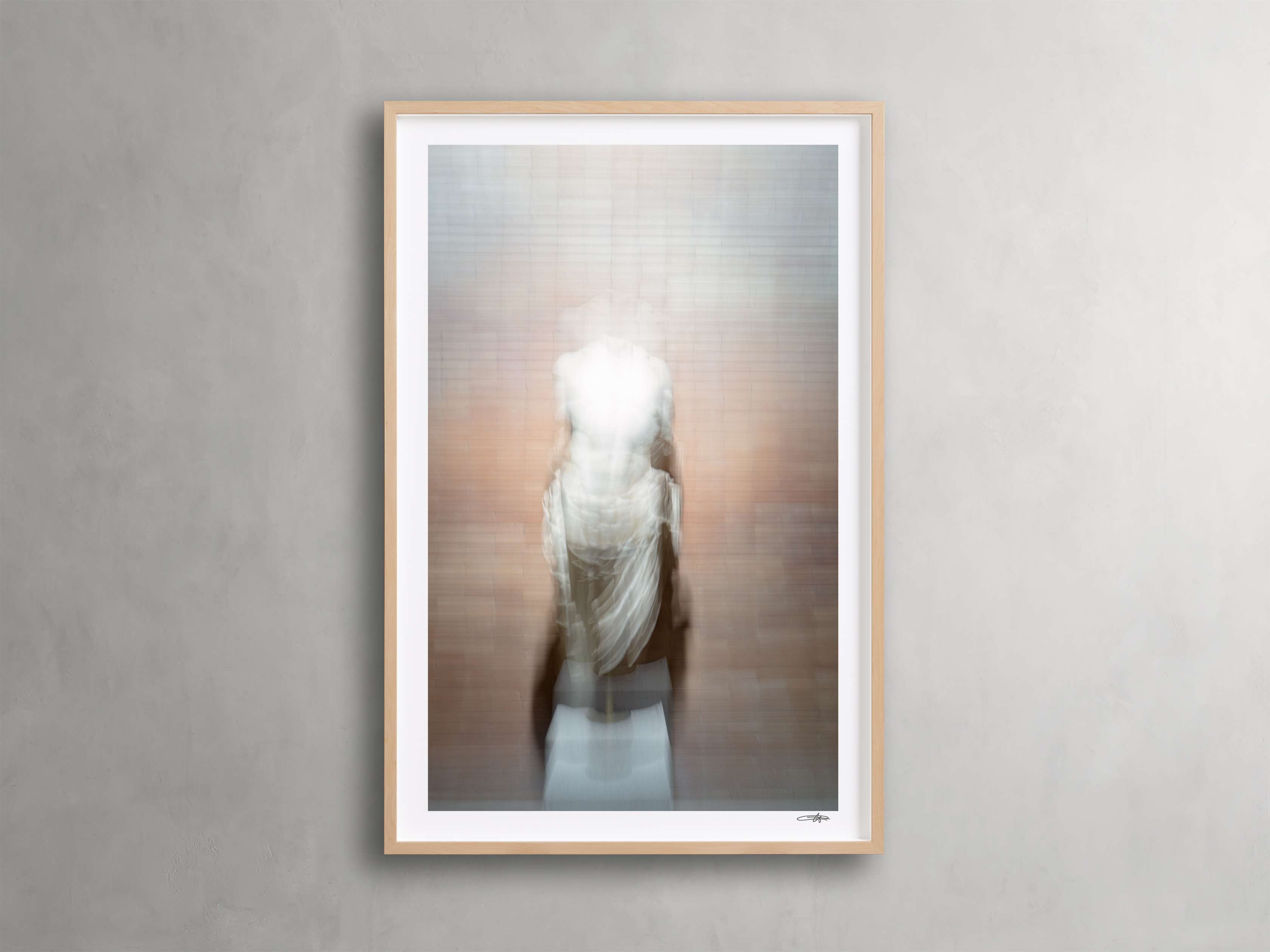 Roman Framed Print in Wood 40" X 60" Pink  Ii  - Image 0