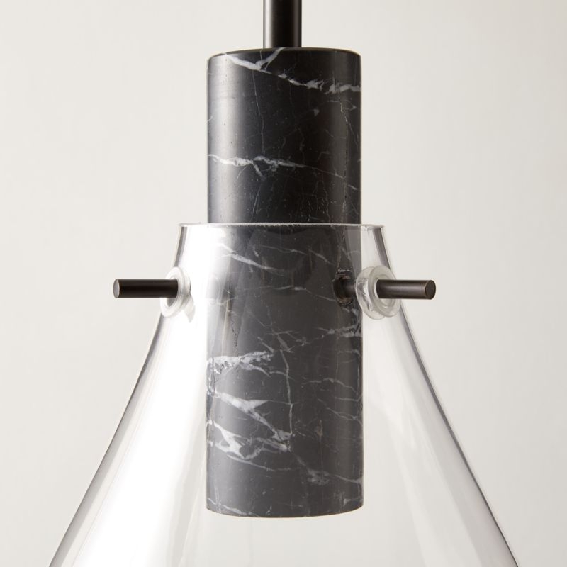 Calandra Glass And Black Marble Pendant Light Small - Image 1