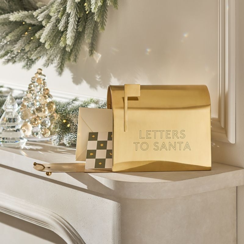 Letters To Santa Mailbox Aged Brass Card Holder - Image 3