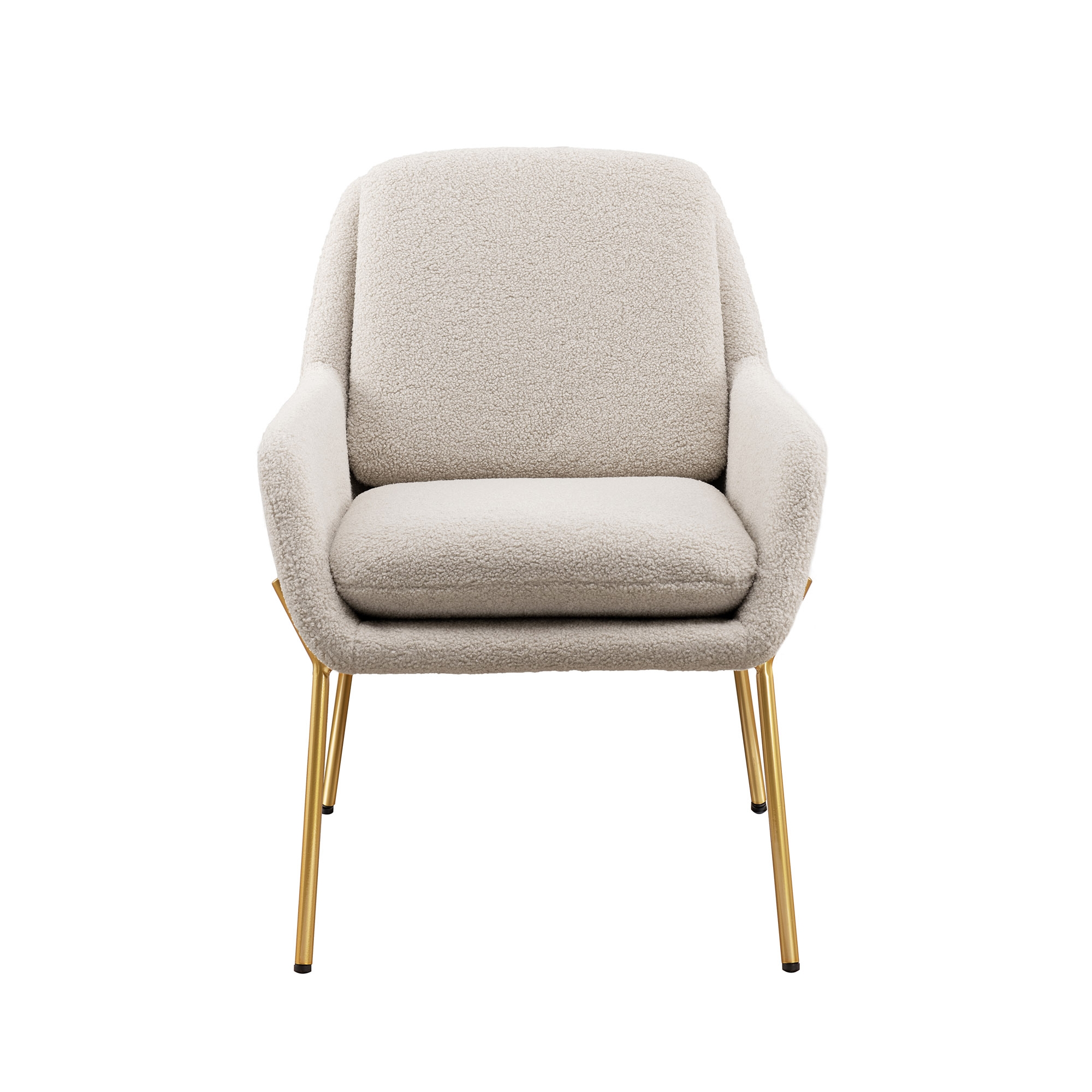 Contemporary Upholstered Accent Chair - Cream/ Gold - Image 6