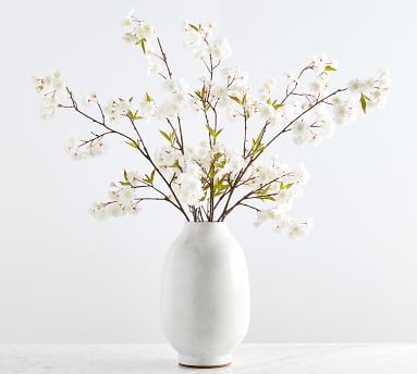 Faux Clustered Cherry Blossom Branch, White, 45"H - Image 3