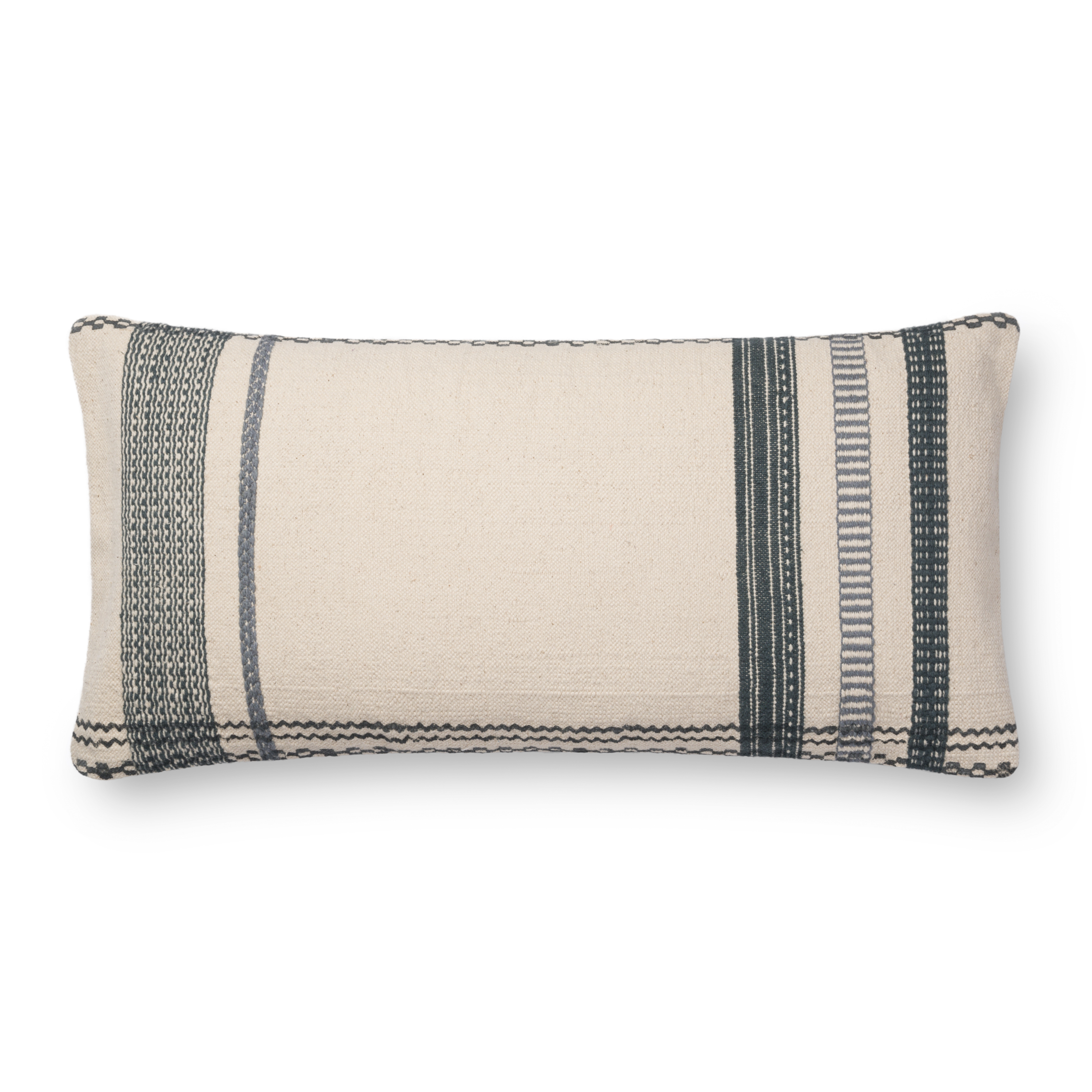 Magnolia Home by Joanna Gaines PILLOWS P1088 IVORY / BLUE 12" x 27" Cover Only - Image 0