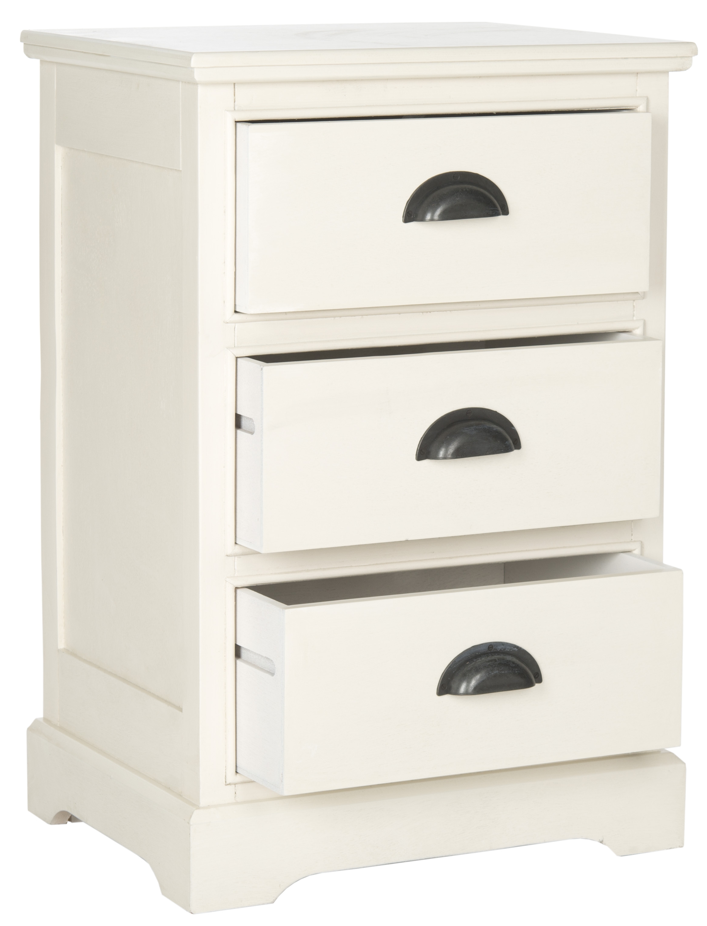 Griffin 3 Drawer Side Table - White - Arlo Home - Image 0