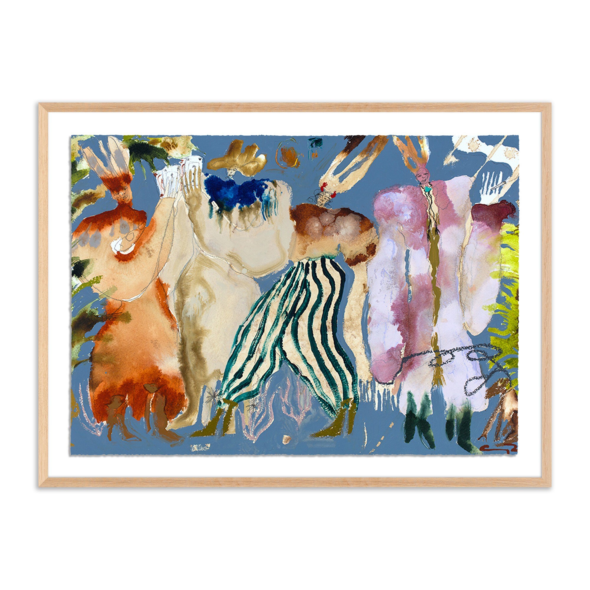 Boy With The Blues II by Caroline Pinney - Vertical Grain 1.5 White Oak - Image 0