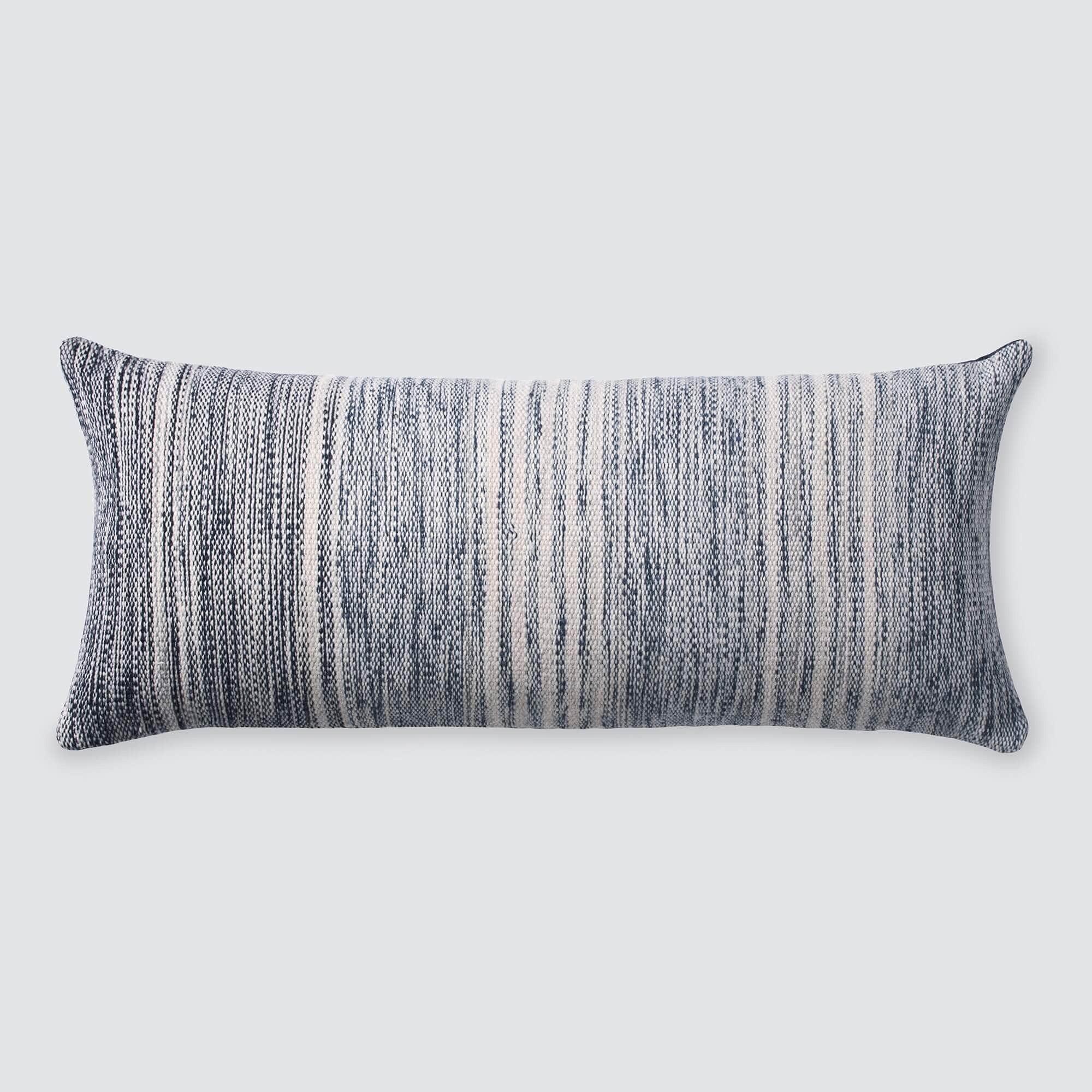 The Citizenry Lorena Lumbar Pillow | 12" x 30" | Blue - Image 0