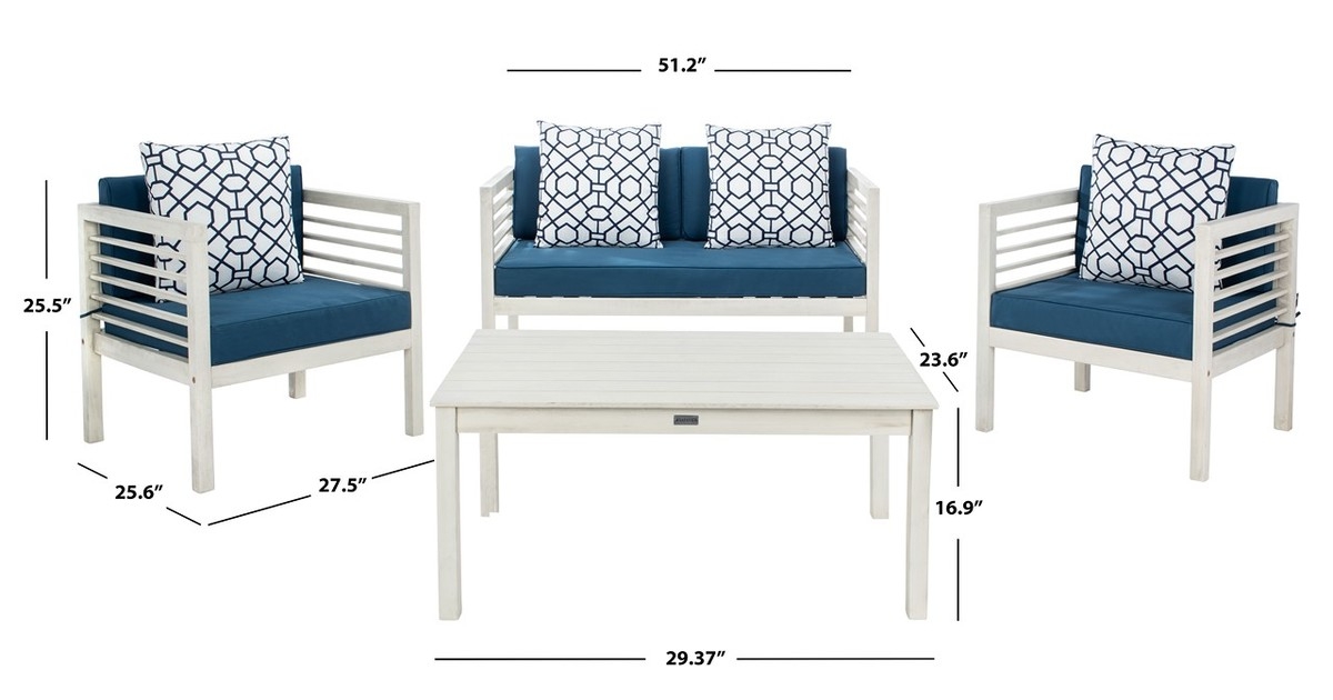 Alda 4 Piece Set - White/Nvy + Trellis P - Safavieh - Image 9