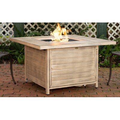 Everly 24" H x 42" W Aluminum Propane Outdoor Fire Pit Table with Lid - Image 0