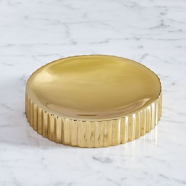 Fluted Metal Bath Collection, Soap Dish - Image 0