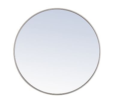 Moritz Round Mirror, Silver, 36'' - Image 0