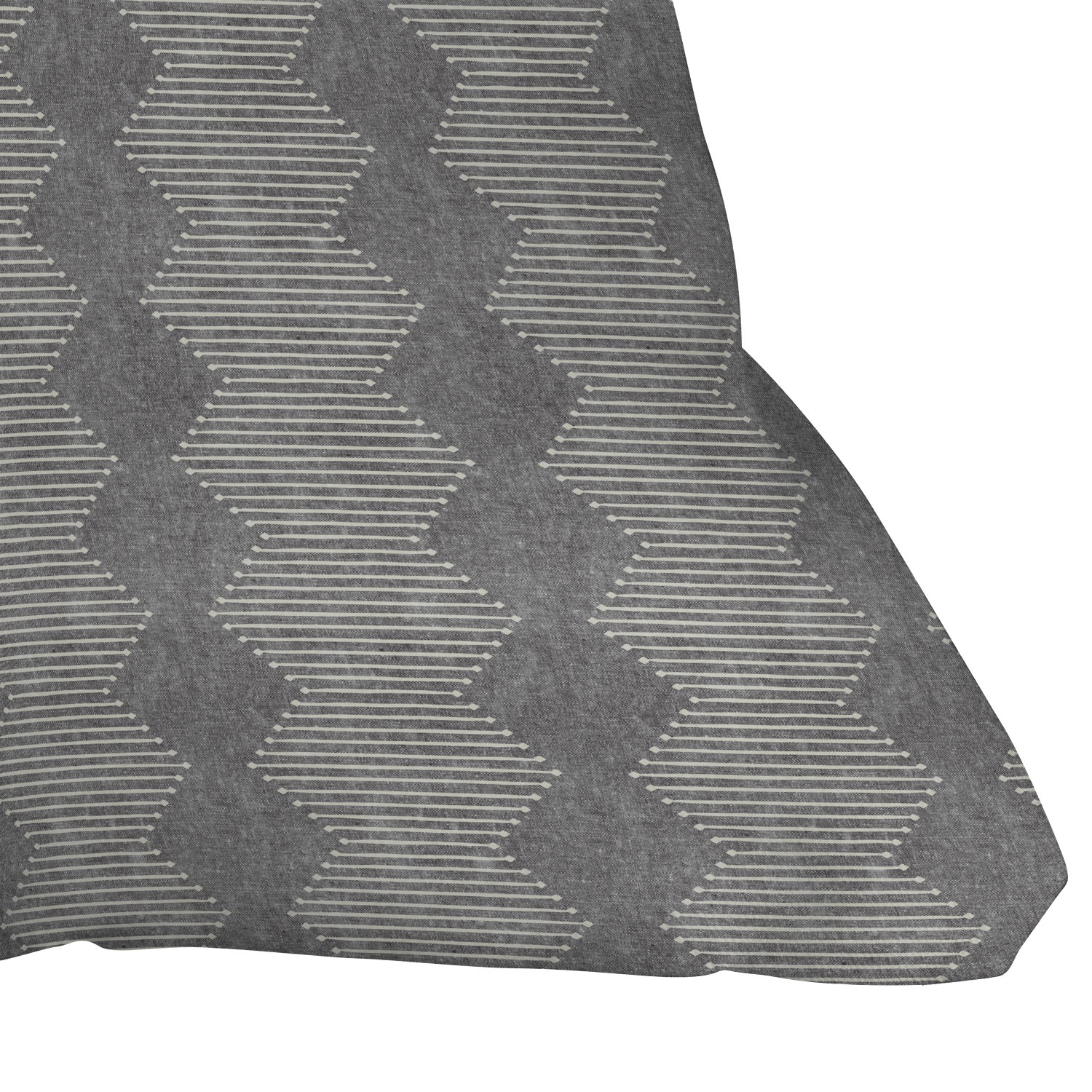 Diamond Mud Cloth Gray by Little Arrow Design Co - Outdoor Throw Pillow 18" x 18" - Image 2