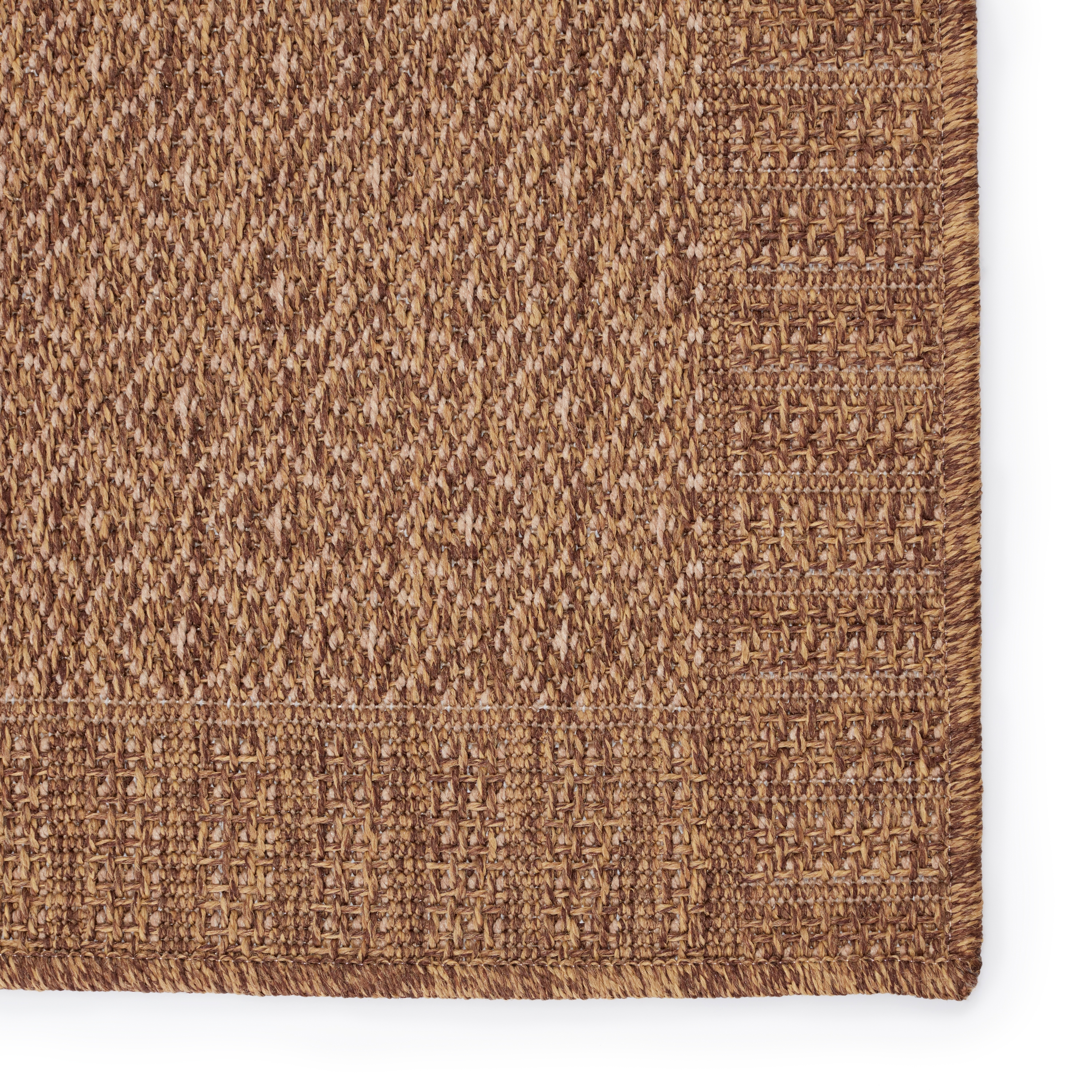 Vibe by Maeva Indoor/ Outdoor Border Light Brown Area Rug (8'X10') - Image 3