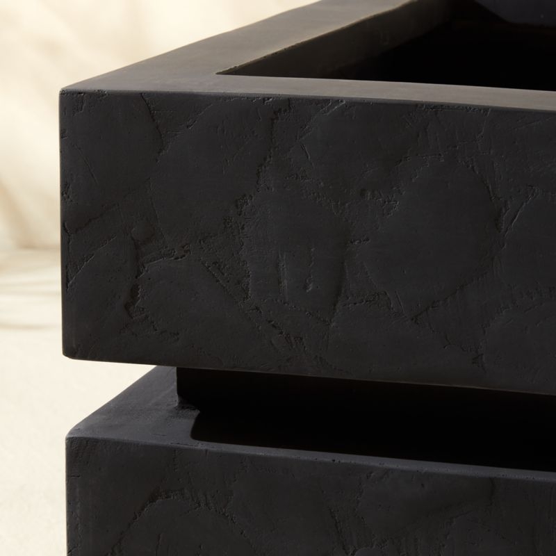 Argo Square Black Cement Fire Pit - Image 1