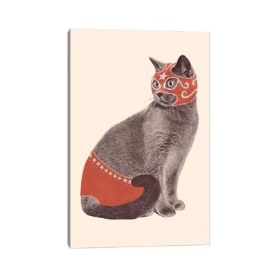 Cat Wrestler by Florent Bodart - Wrapped Canvas Graphic Art Print - Image 0