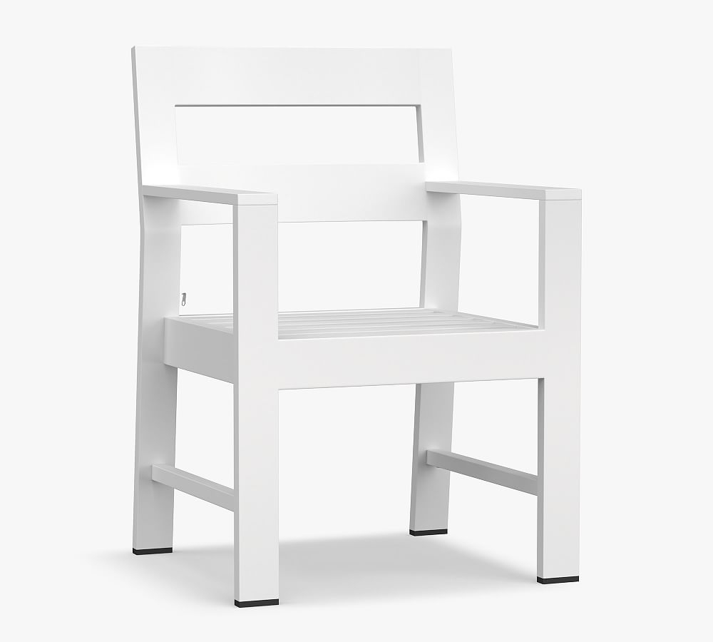 Malibu Metal Dining Armchair Frame, White - Image 0