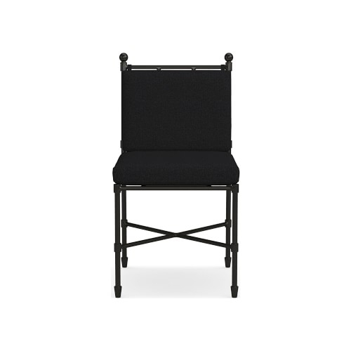 Calistoga Side Chair Cushion, Perennials Performance Basketweave, Black - Image 0