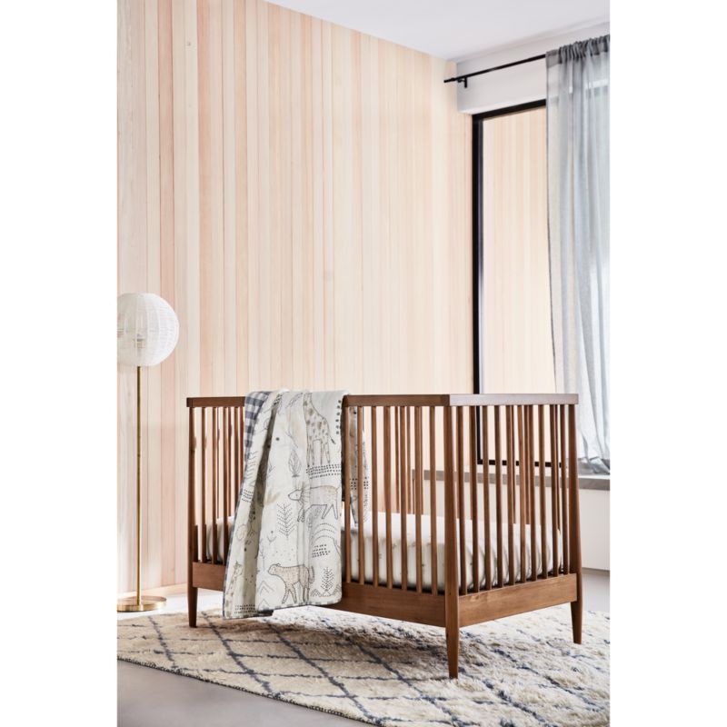 Hampshire Natural Brown Wood Convertible Baby Crib with Toddler Bed Rail - Image 3