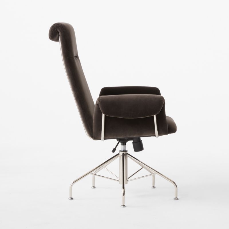 Saviti Black Velvet Office Chair - Image 3